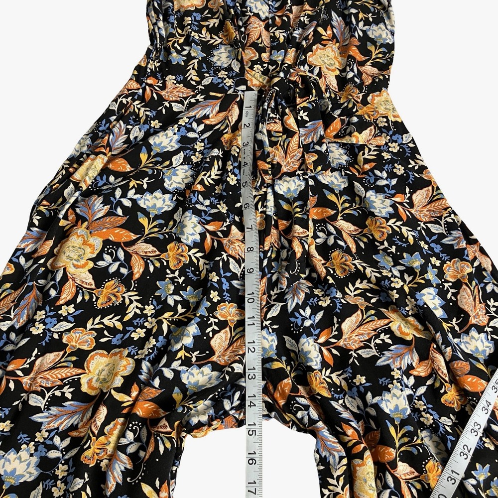 MSK Jumpsuit Womens M Black Floral Wide Leg Boho Cottagecore Flowy Sleeveless - Picture 15 of 16